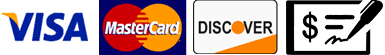 Visa MasterCard Discover Payments Accepted